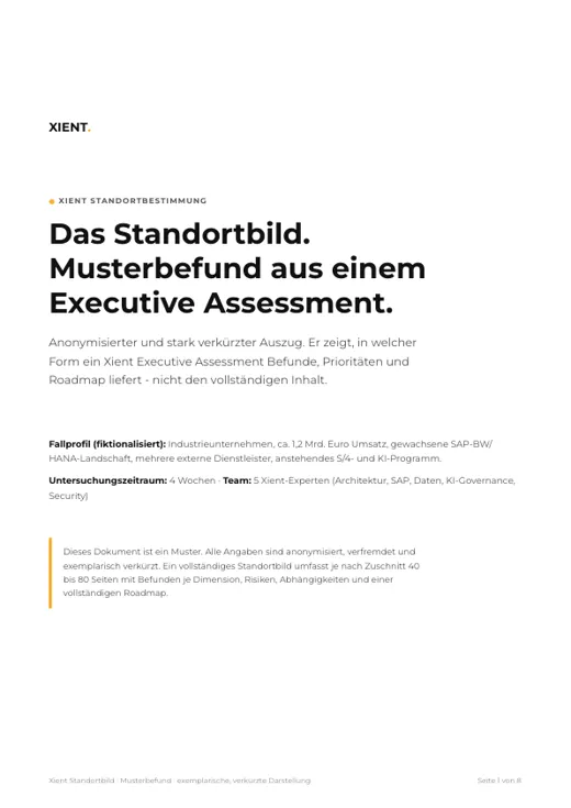 Cover page of the sample report