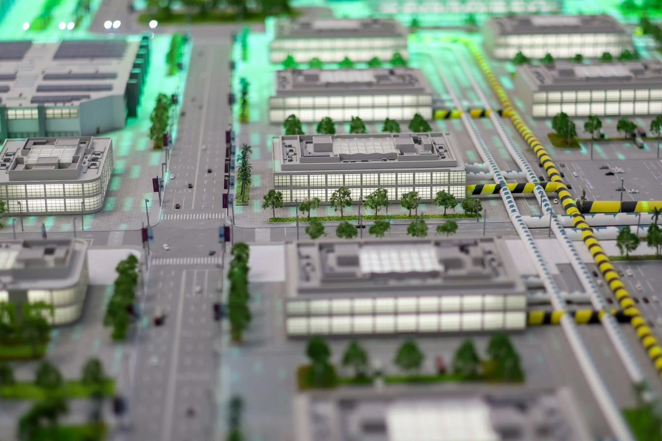 A model of a connected building district